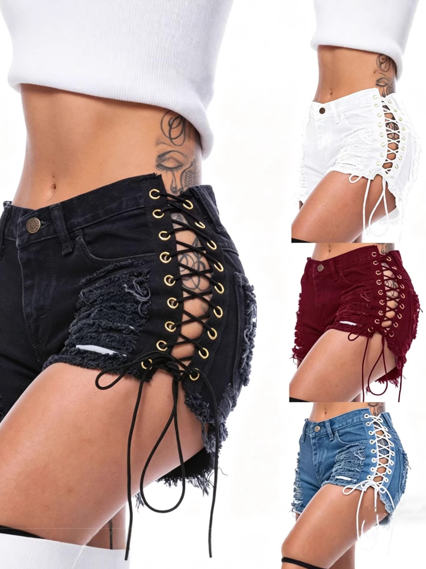 Cotton Denim Shorts Low Waist  - Shorts Denim Frayed recensione e prezzo