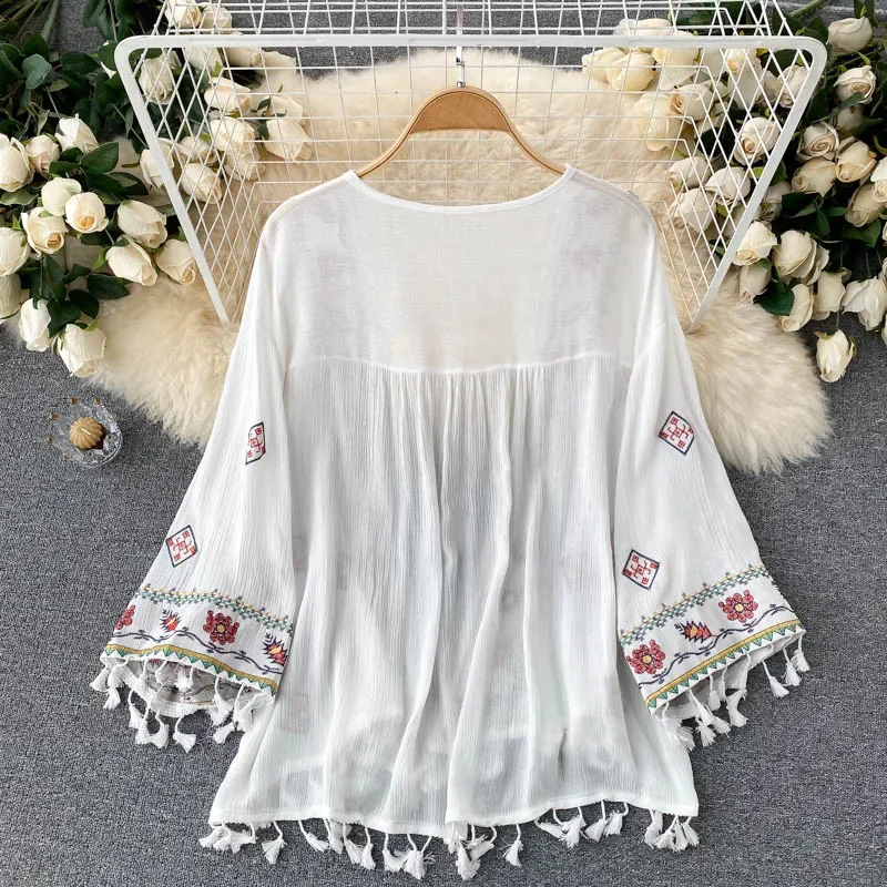 Summer Women's Shirt Bohemian  - Blouse Off Shoulder recensione e prezzo