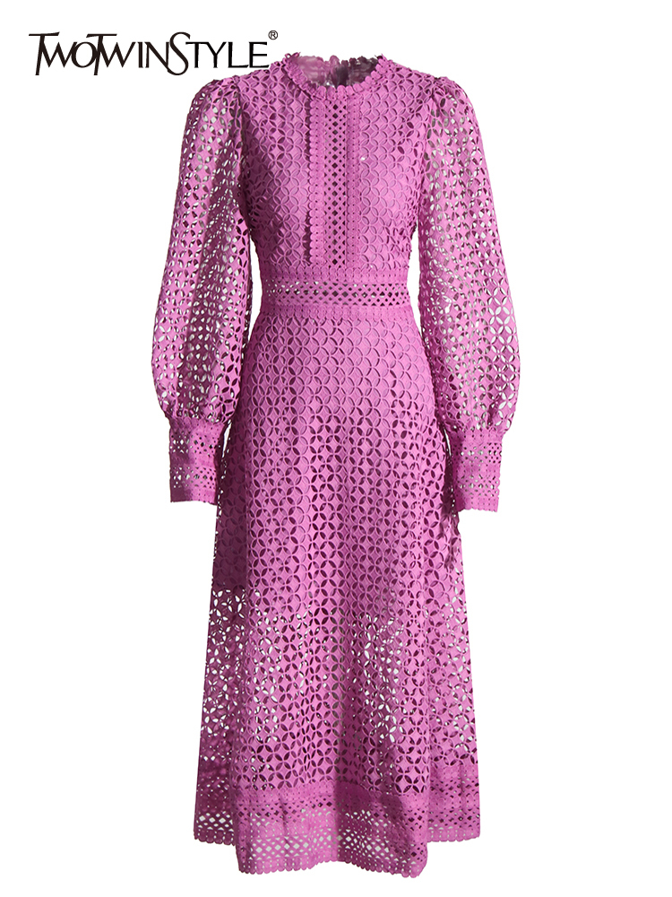 TWOTWINSTYLE Embroidery Cut Ou - Linen Dress Wrap recensione e prezzo
