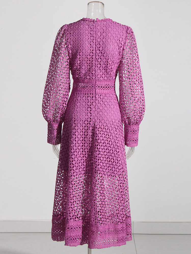 TWOTWINSTYLE Embroidery Cut Ou - Linen Dress Wrap recensione e prezzo