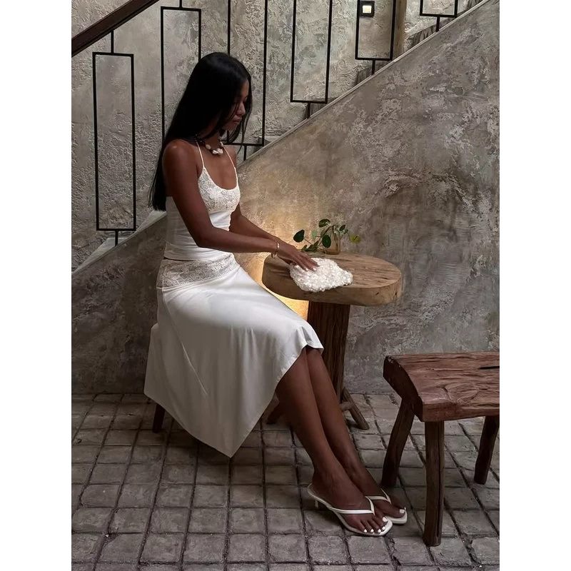 Sexy Lace Patchwork Sling Top  - Maxi Dress Halter recensione e prezzo