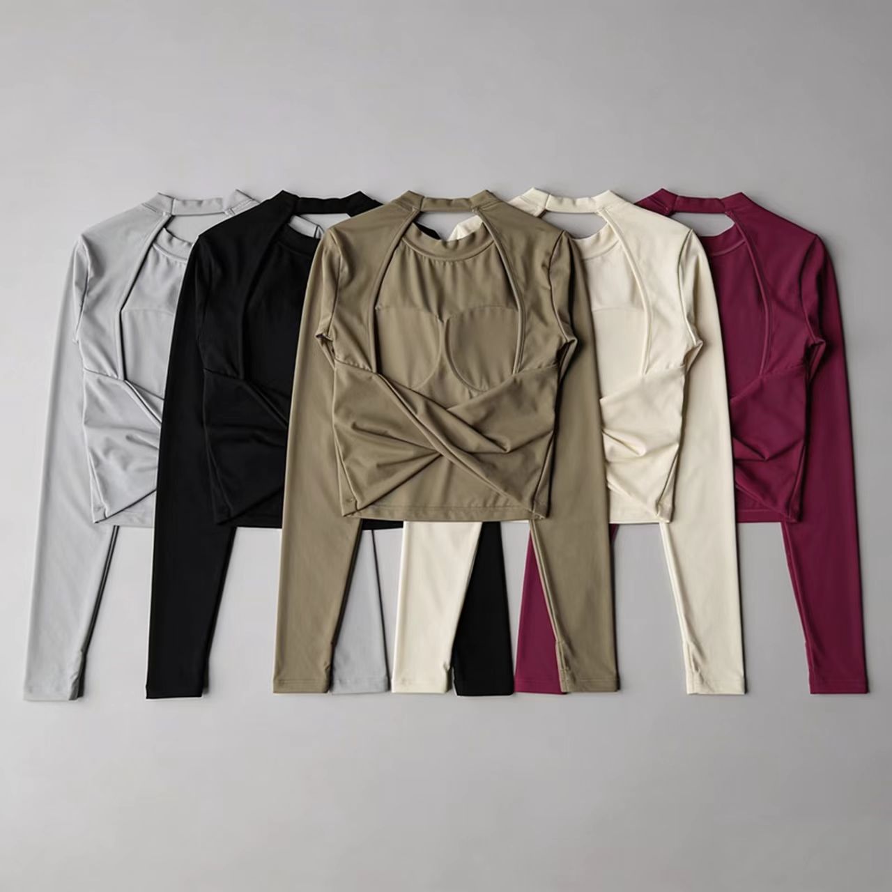 Women Long Sleeve Knotted Yoga - Crop Top Crochet recensione e prezzo