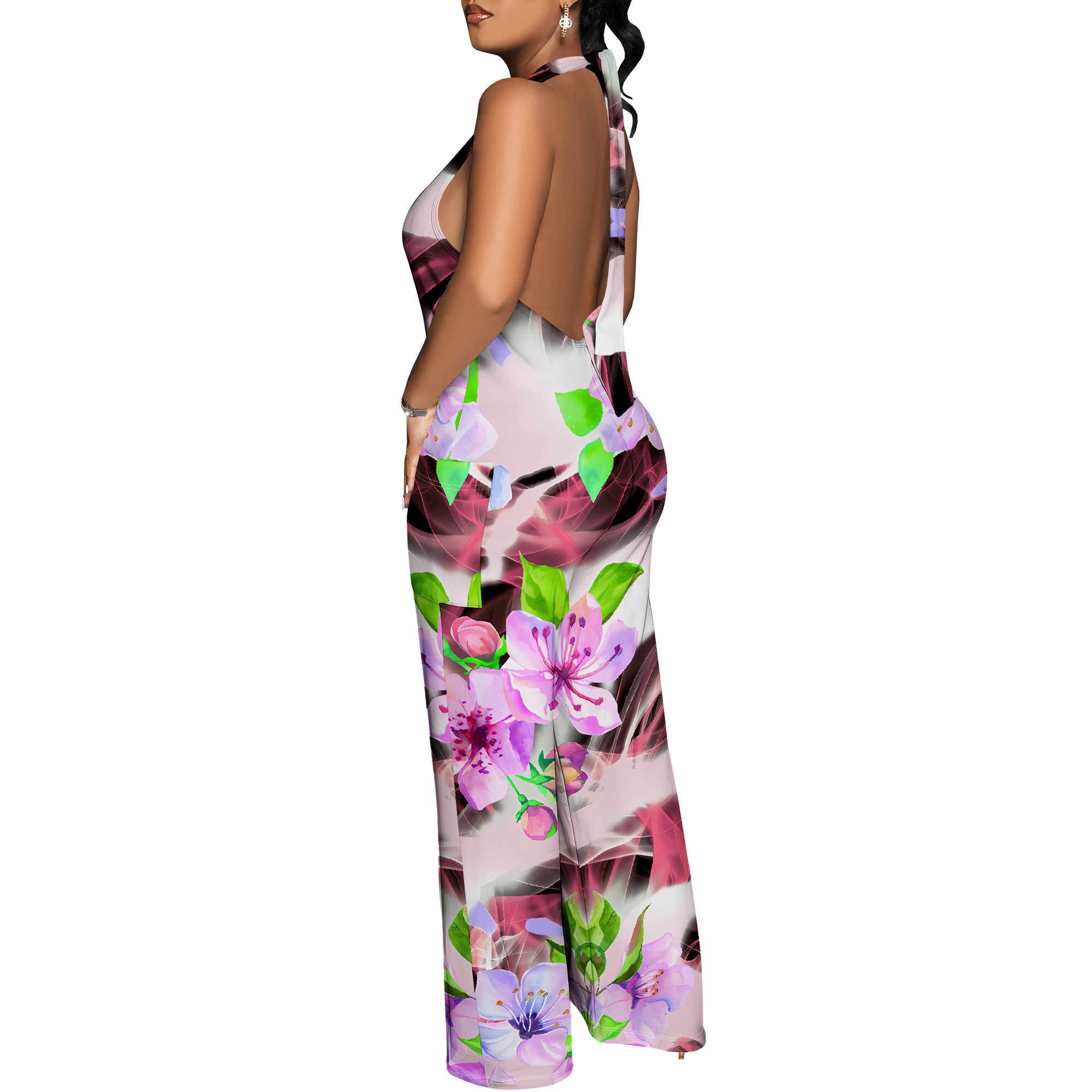 Floral Print Halter Jumpsuit - - Romper Floral Print recensione e prezzo