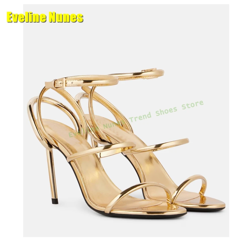 Golden Strappy Metallic Leathe - Sandal Strappy Heeled recensione e prezzo