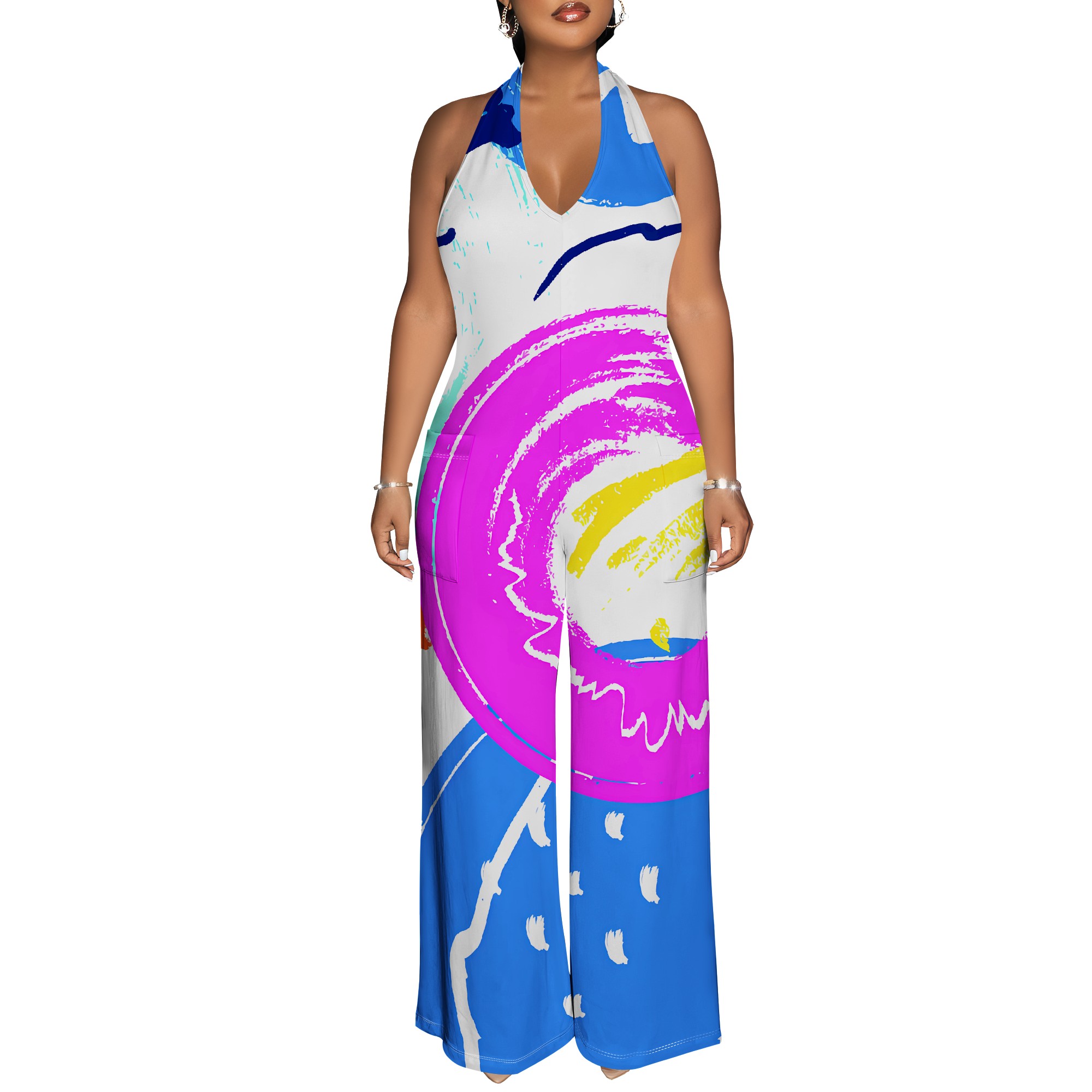Bold Abstract Brushstroke Halt - Maxi Dress Halter recensione e prezzo