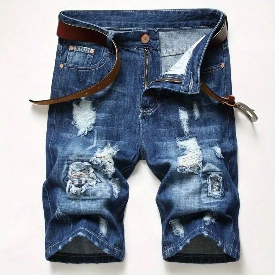 Mens Ripped Denim Shorts Mid-R - Shorts Denim Frayed recensione e prezzo