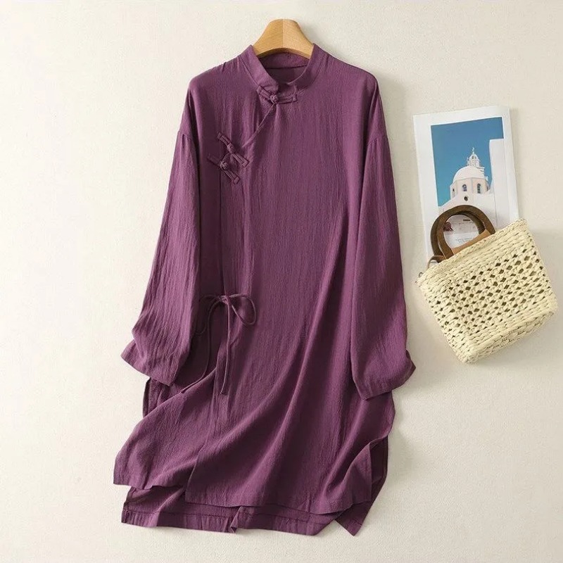 Women's Chinese Style Frog But - Linen Dress Wrap recensione e prezzo