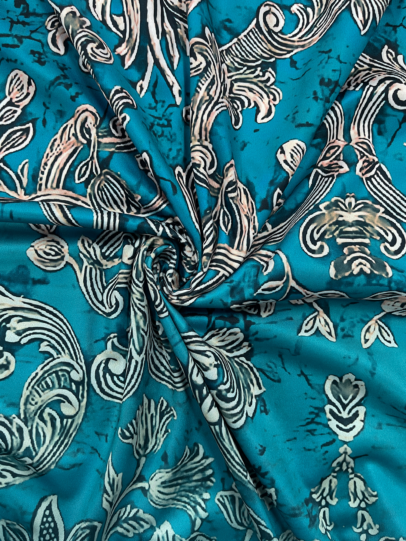Plus Size Teal Baroque Floral  - Romper Floral Print recensione e prezzo