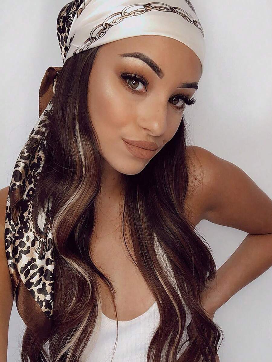1pc Leopard Print Chain & Flor - Headband Summer Knit recensione e prezzo