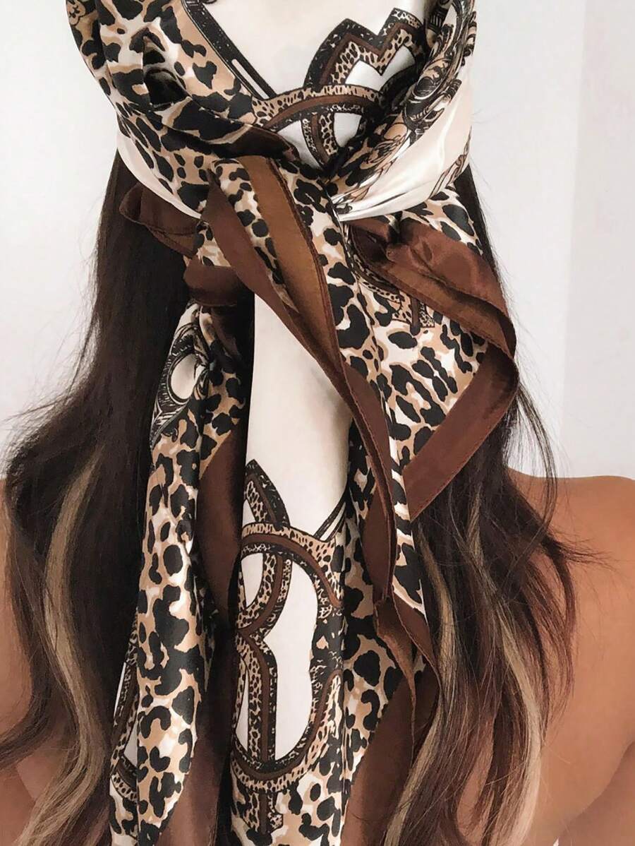 1pc Leopard Print Chain & Flor - Headband Summer Knit recensione e prezzo