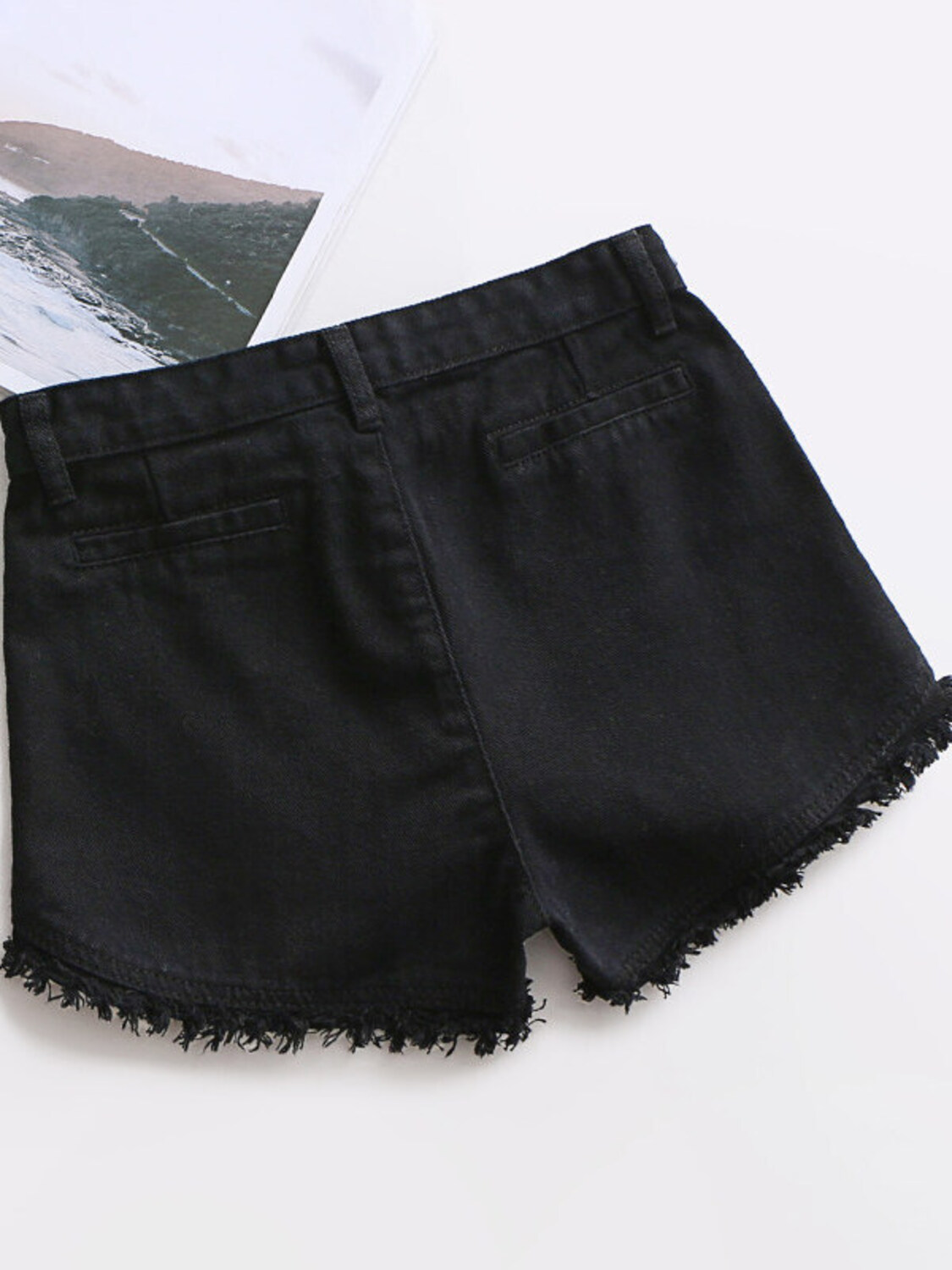Women's High Waist Denim Short - Shorts Denim Frayed recensione e prezzo