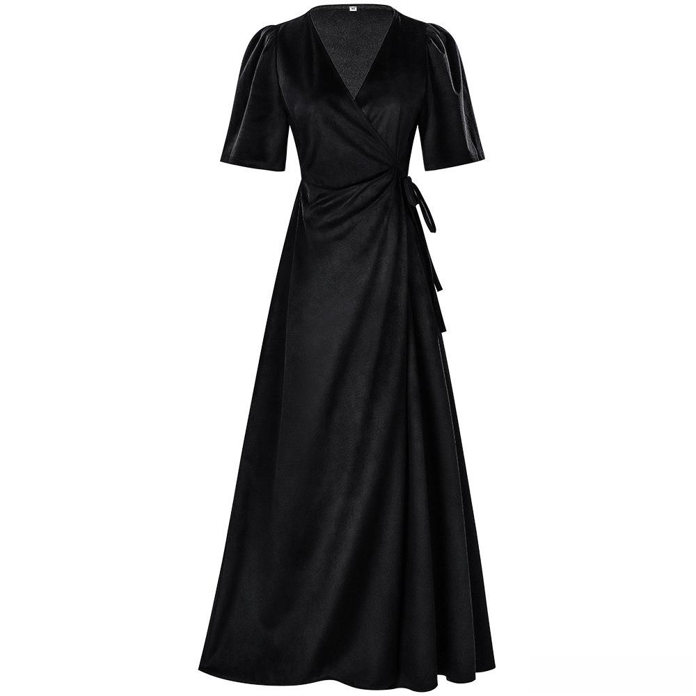 Ladies Long V-Neck Wrap Slim P - Linen Dress Wrap recensione e prezzo