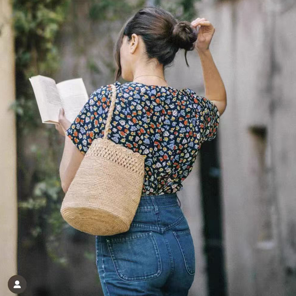Handmade Crochet Straw Bucket  - Crochet Bag Raffia recensione e prezzo