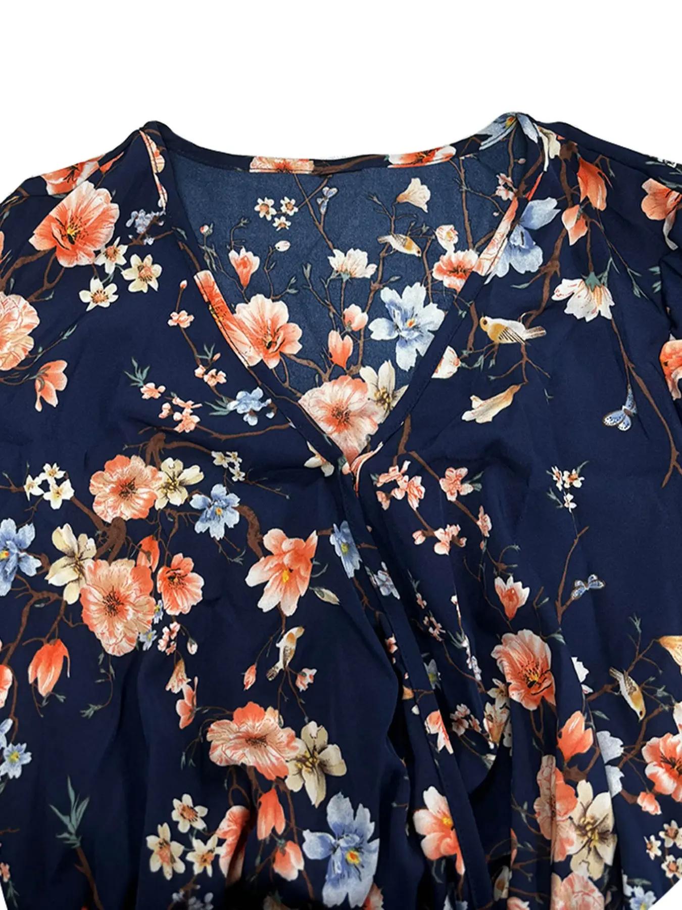 【Plus Size】 Floral Print Tie S - Romper Floral Print recensione e prezzo