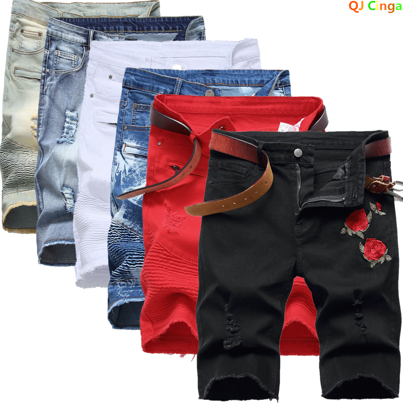 2026 Summer Men's Red Rose Emb - Shorts Denim Frayed recensione e prezzo